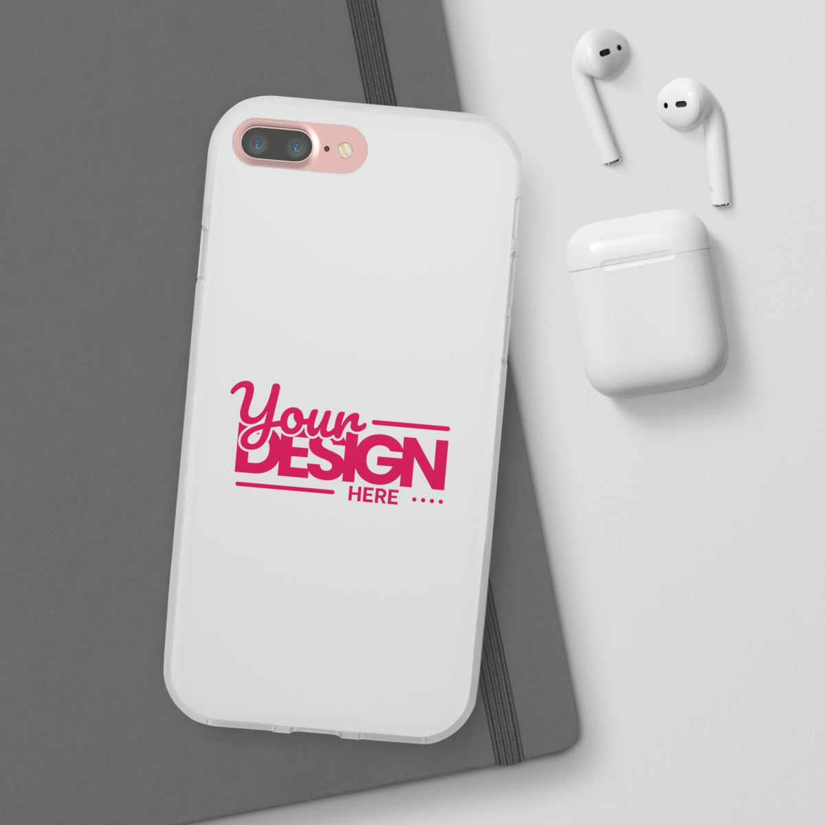 Customizable Flexi Phone Case – Personalize Your Design with Name or Photo, Flexible Protective Cover for iPhone
