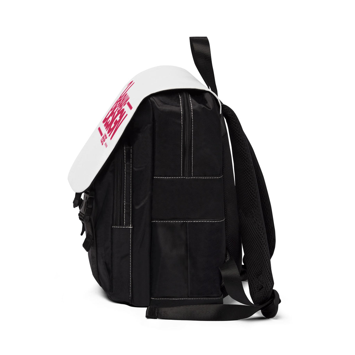 Canvas Flap Backpack – Custom ‘Your Design Here’ Print, Personalized Travel & School Bag with Adjustable Straps
