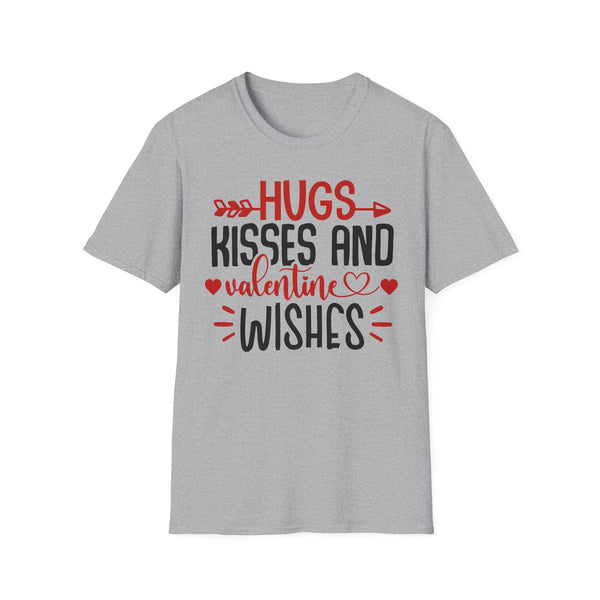 Hugs Valentine T-Shirt - Love Shirt - Heart Graphic Valentine's Tee