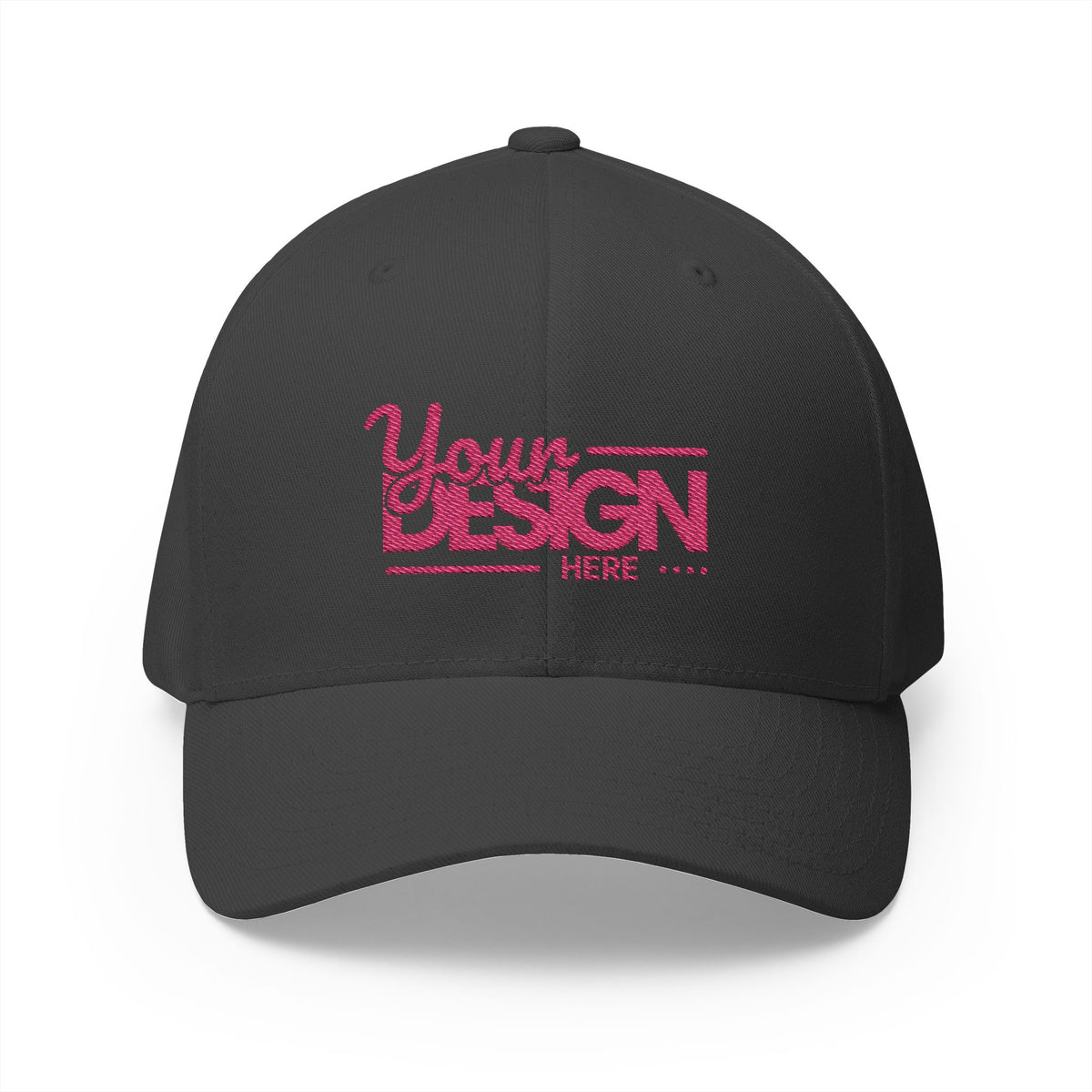 Embroidered ‘Your Design Here’ Structured Cap – Custom Logo Hat, Personalized Blank White Baseball Cap for Men & Women