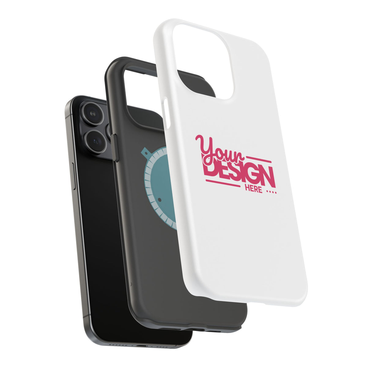 Durable Custom Magnetic Phone Case – Personalized Name or Photo Design, Shockproof Protective Cover for iPhone