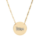 Engravable Circle Necklace With Personalized Disc Pendant Gift by Printify