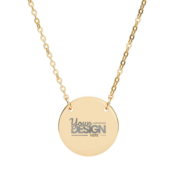 Engravable Circle Necklace With Personalized Disc Pendant Gift by Printify