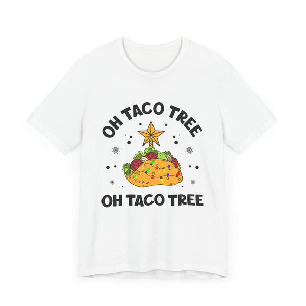 Taco 'Bout a Merry Christmas T-Shirt - Festive Taco Design with Holiday Lights and Star - Fun and Unique Christmas