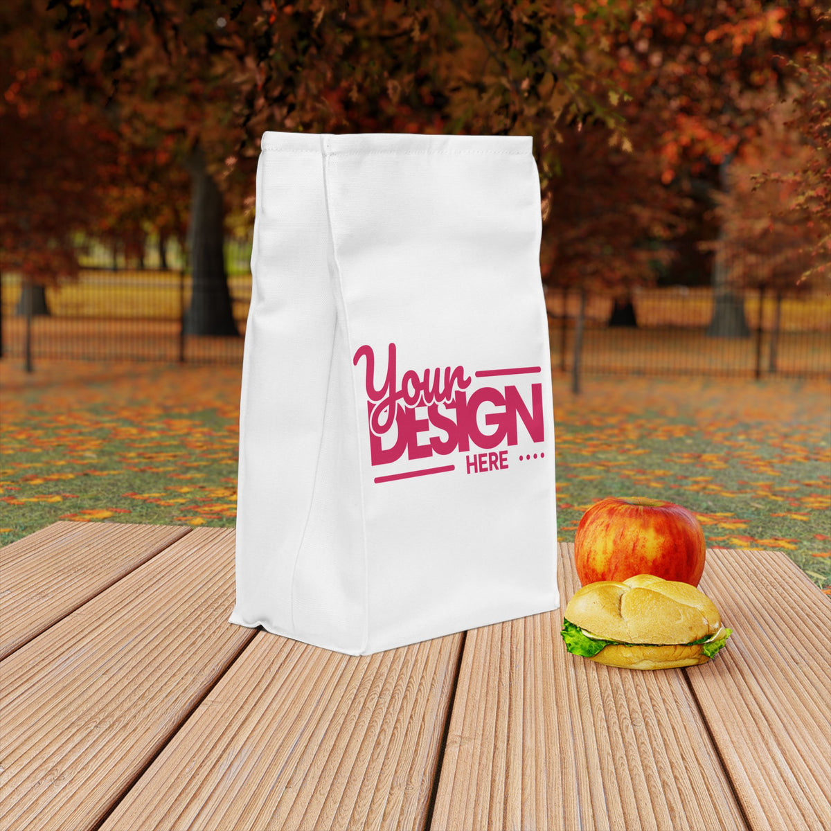 Custom Polyester Lunch Bag – Personalized ‘Your Design Here’ Insulated Tote, Reusable Food Storage Bag for Work, School & Travel