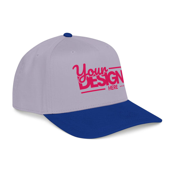Custom Structured Baseball Cap – Personalized 5-Panel Snapback with Embroidered or Printed Design, Mid-Profile Custom Logo Ha