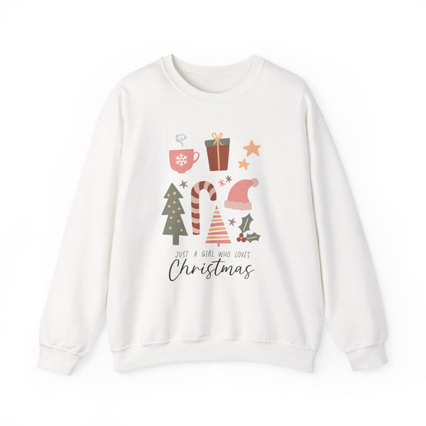 Christmas Icons Crewneck Sweatshirt — Cute Holiday Graphic "Merry & Bright"