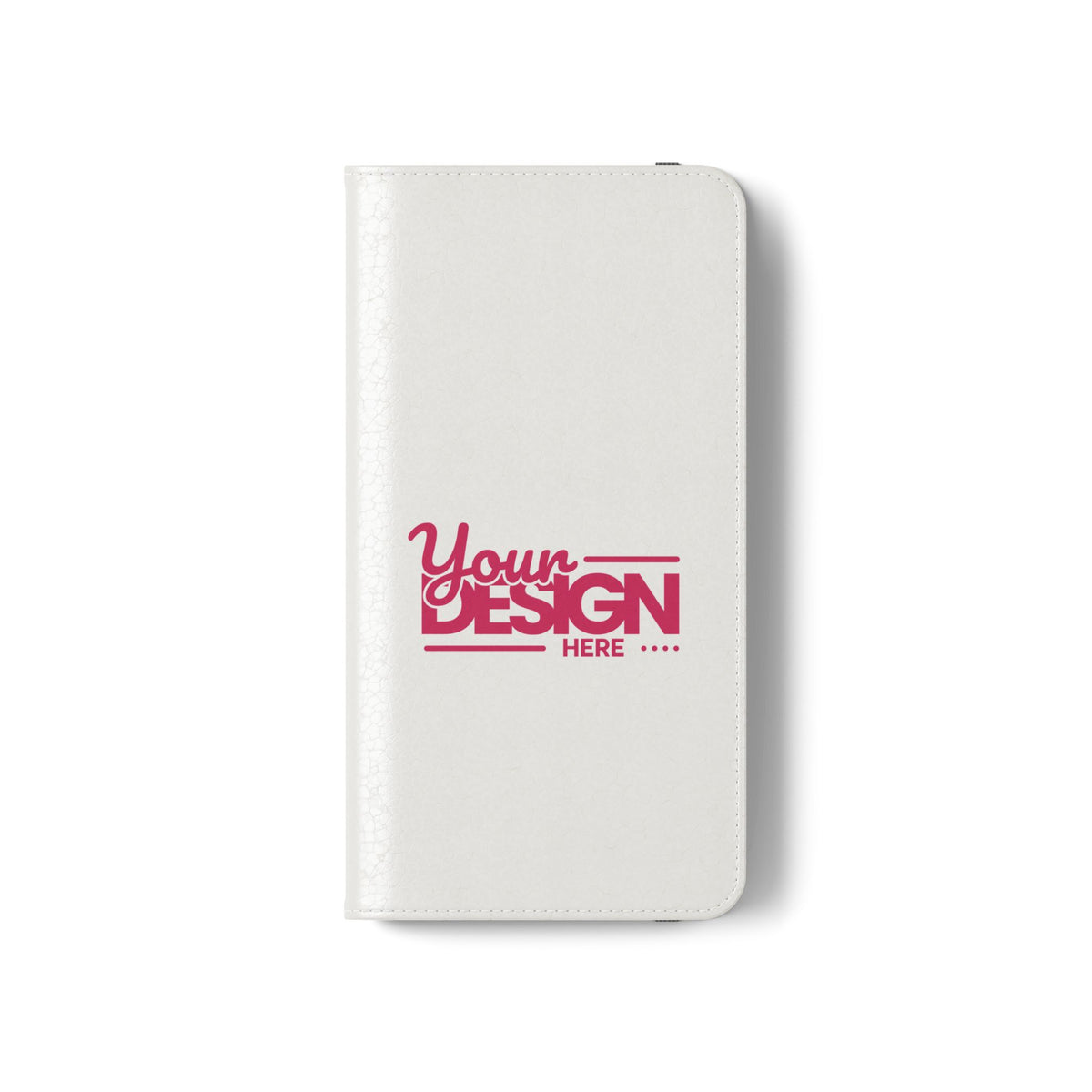 Customizable Flip Phone Wallet Case – ‘Your Design Here’ Folio Cover with Card Holder, Personalized Phone Case for Samsung