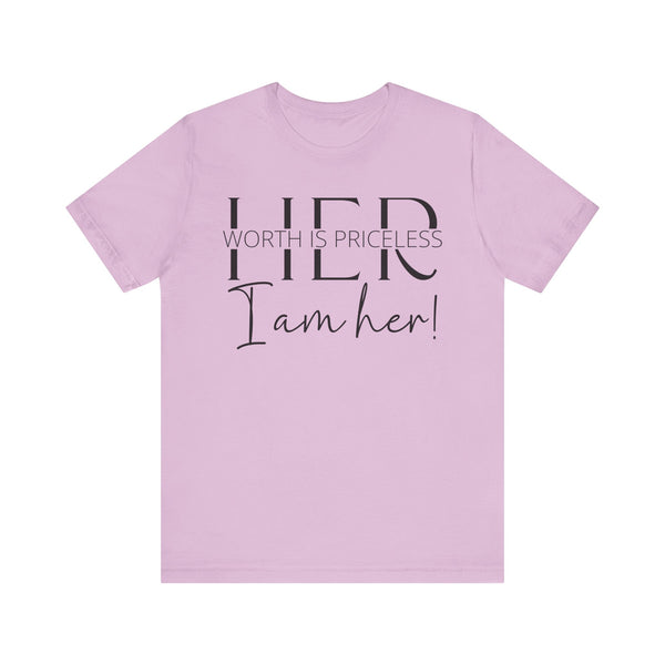 Her Worth is Priceless - Empowering Women's Confidence T-Shirt - Self-Love Quote Tee