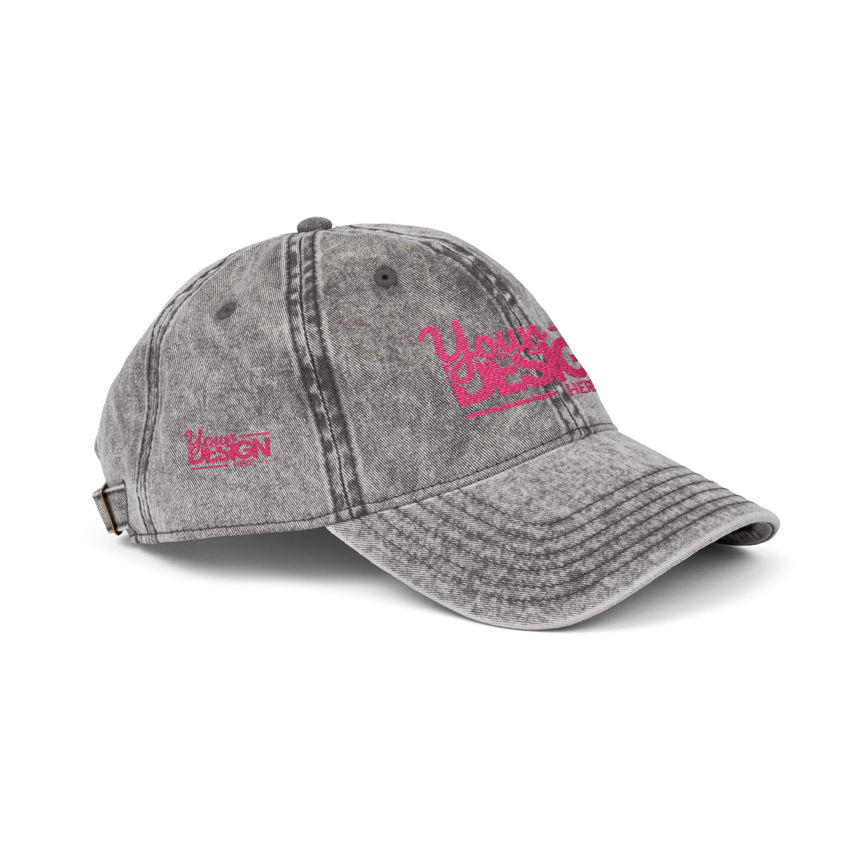 Vintage Embroidered Cap – ‘You’ Script Distressed Baseball Hat, Personalized Retro Dad Hat for Men & Women