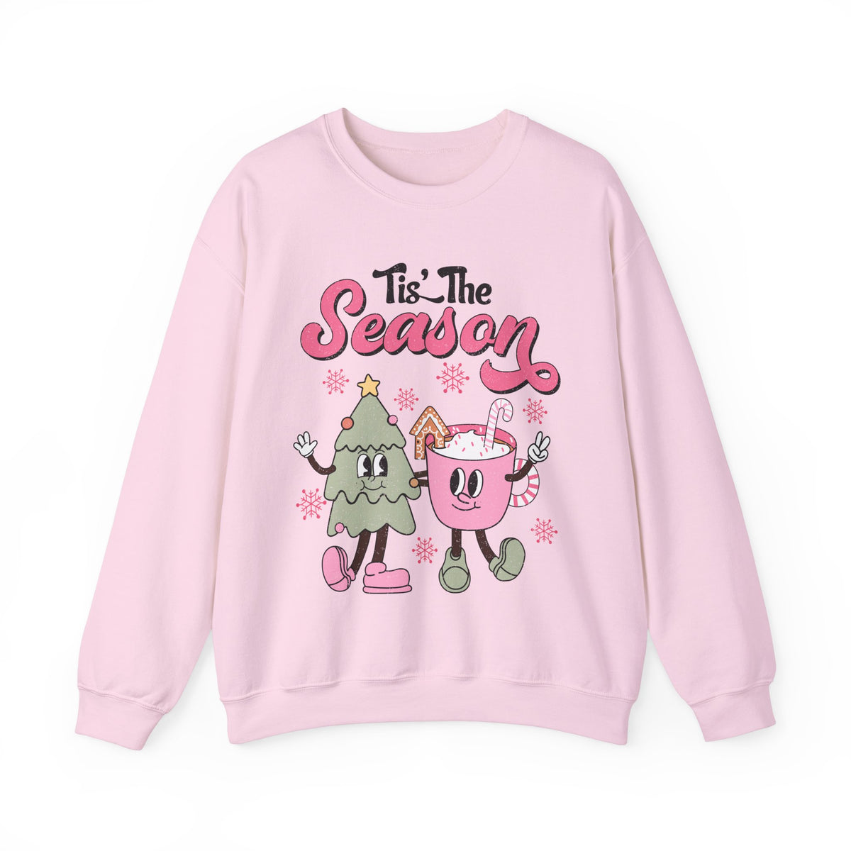 Season of Cheer Crewneck Sweatshirt - Cute Christmas Tree and Hot Cocoa Christmas Sweater - Festive Fun