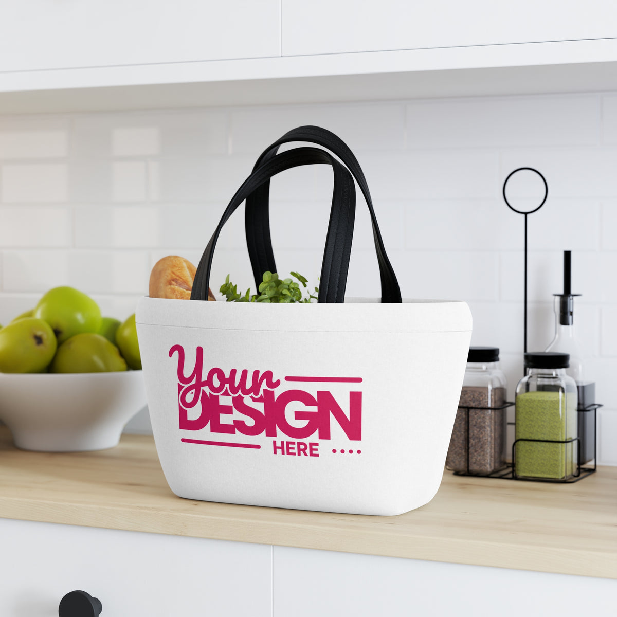 Insulated Lunch Bag – Custom ‘Your Design Here’ Tote for Work, School & Picnics, Personalized Reusable Food Bag
