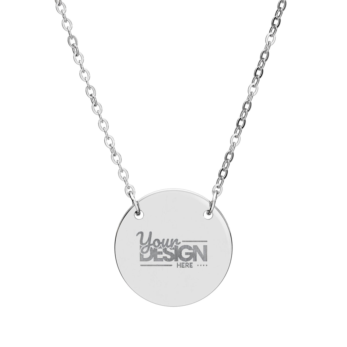 Engravable Circle Necklace With Personalized Disc Pendant Gift by Printify