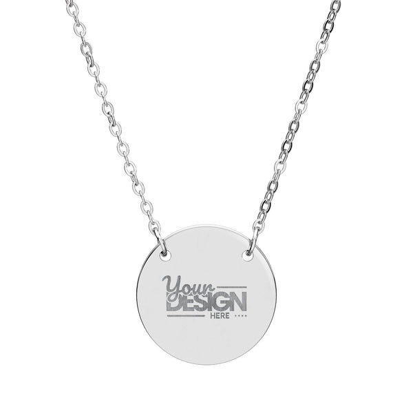 Engravable Circle Necklace With Personalized Disc Pendant Gift by Printify