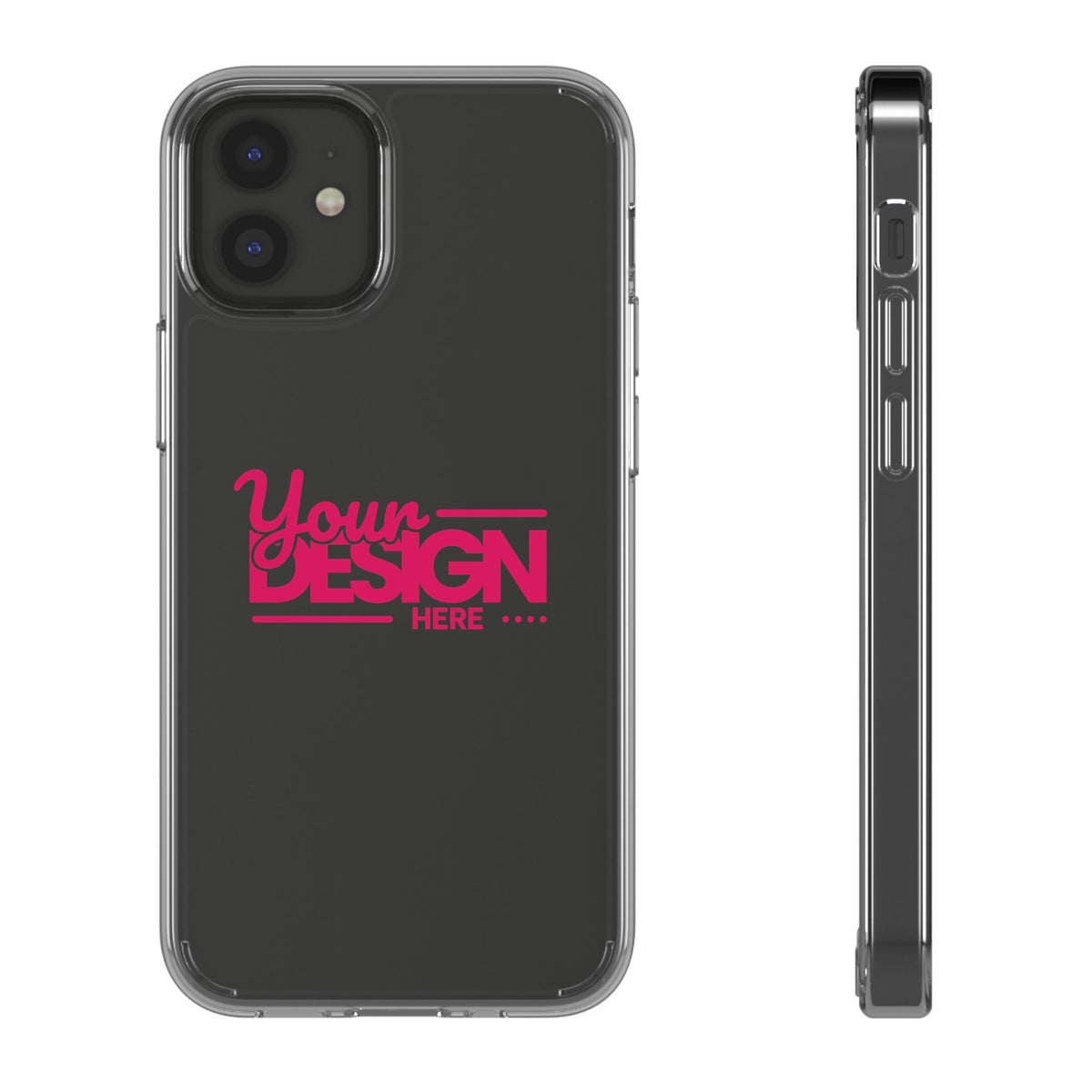 Clear Phone Case – Transparent Protective Cover with Custom Design (‘Your Design Here’), Personalized Case for iPhone