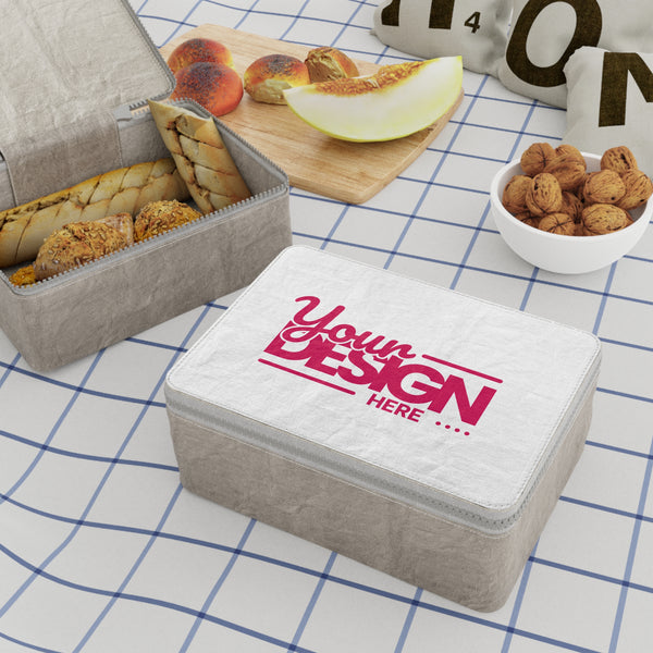 Custom Paper Lunch Bag – Personalized Eco-Friendly Bento Tote with ‘Your Design Here’, Reusable Kraft Brown Lunch Sack for Work or School