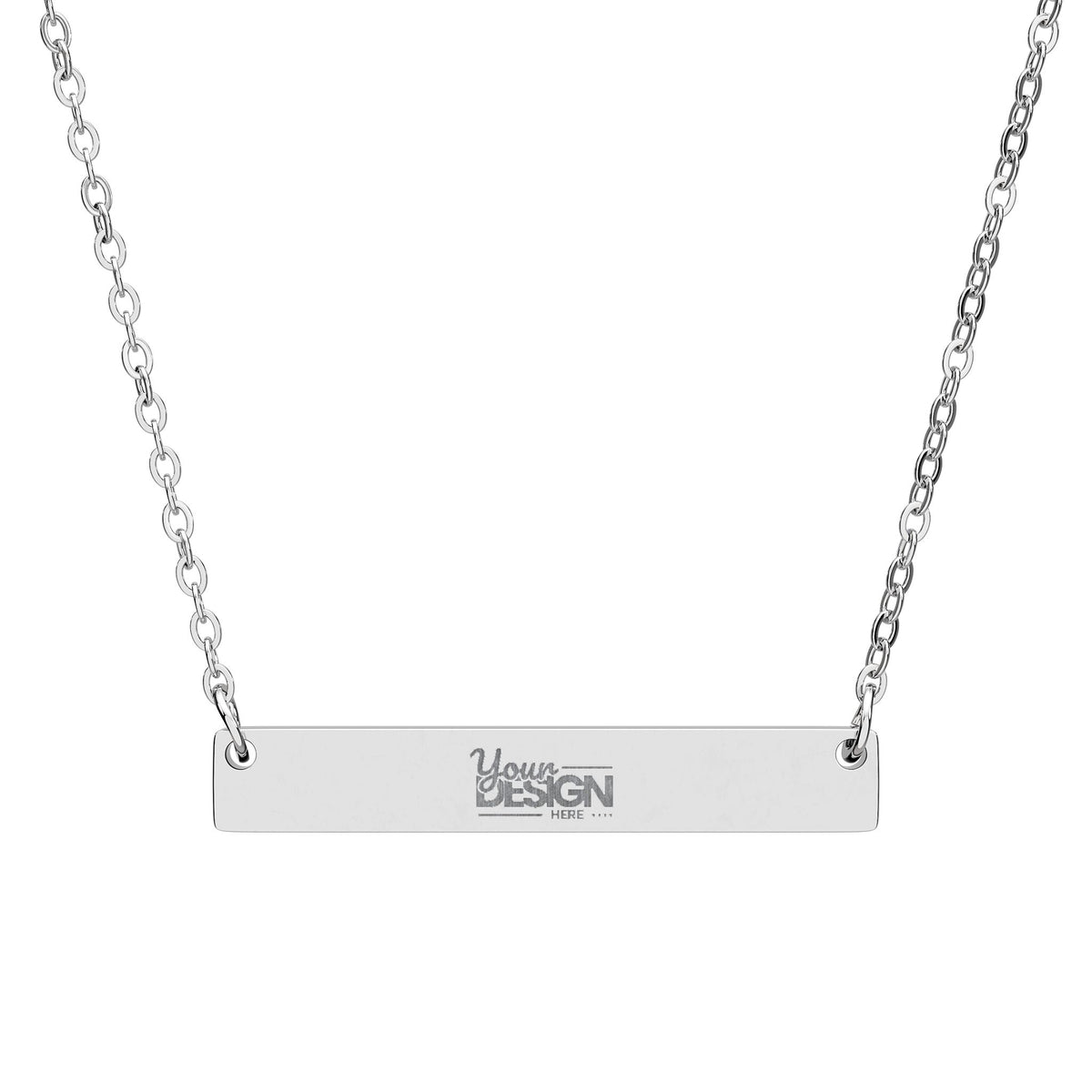 Engravable Horizontal Bar Necklace With Custom Name And Message Pendant by Printify
