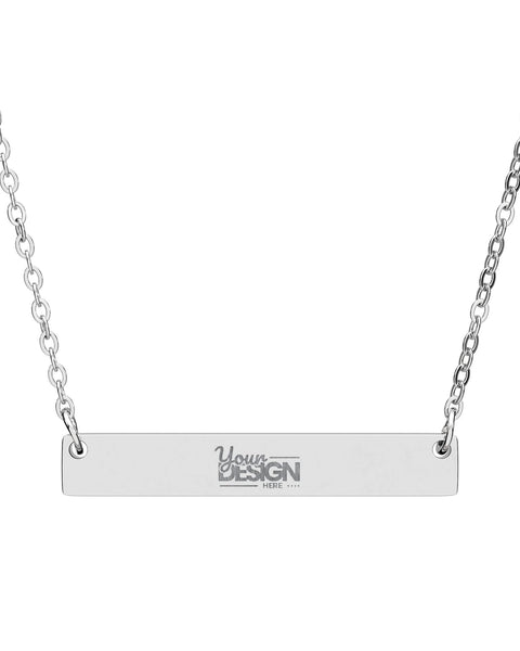 Engravable Horizontal Bar Necklace With Custom Name And Message Pendant