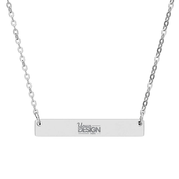 Engravable Horizontal Bar Necklace With Custom Name And Message Pendant by Printify