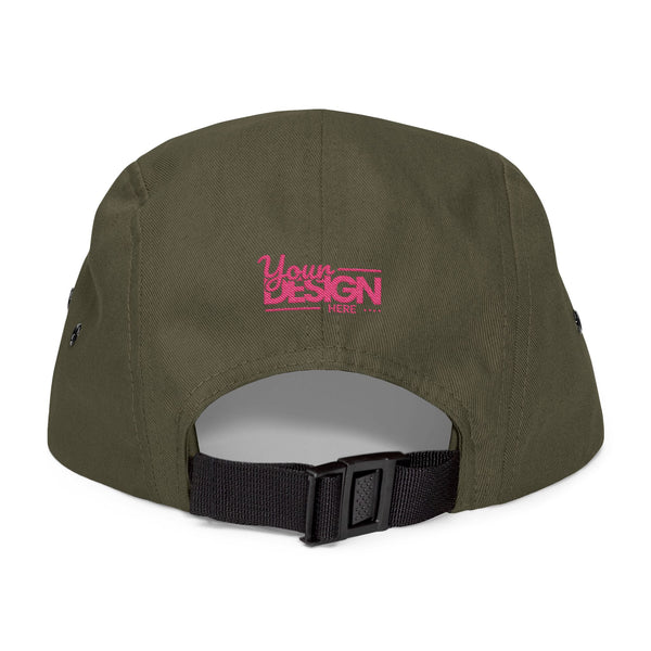 Custom Five-Panel Hat – Personalized Embroidered Cotton Cap, Low-Profile Streetwear Strapback with Front & Back Logo Design