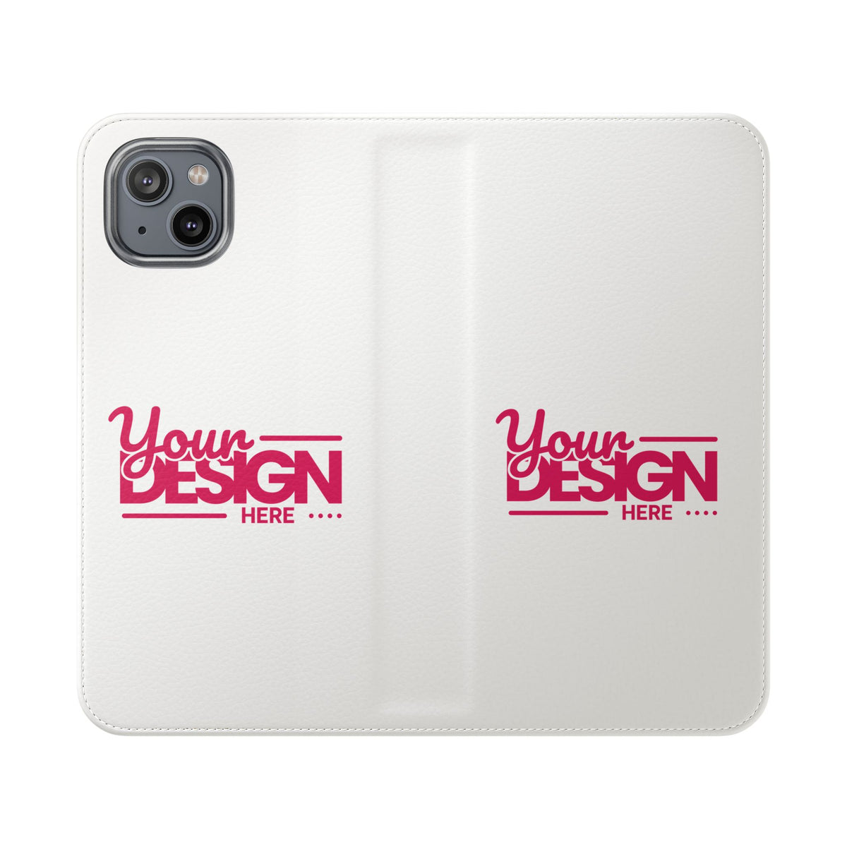 Customizable Flip Phone Wallet Case – ‘Your Design Here’ Folio Cover with Card Holder, Personalized Phone Case for iPhone