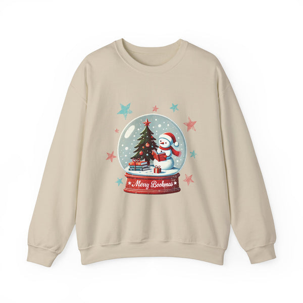 Merry Bookmas" Snowman Sweatshirt - Funny Christmas Sweater