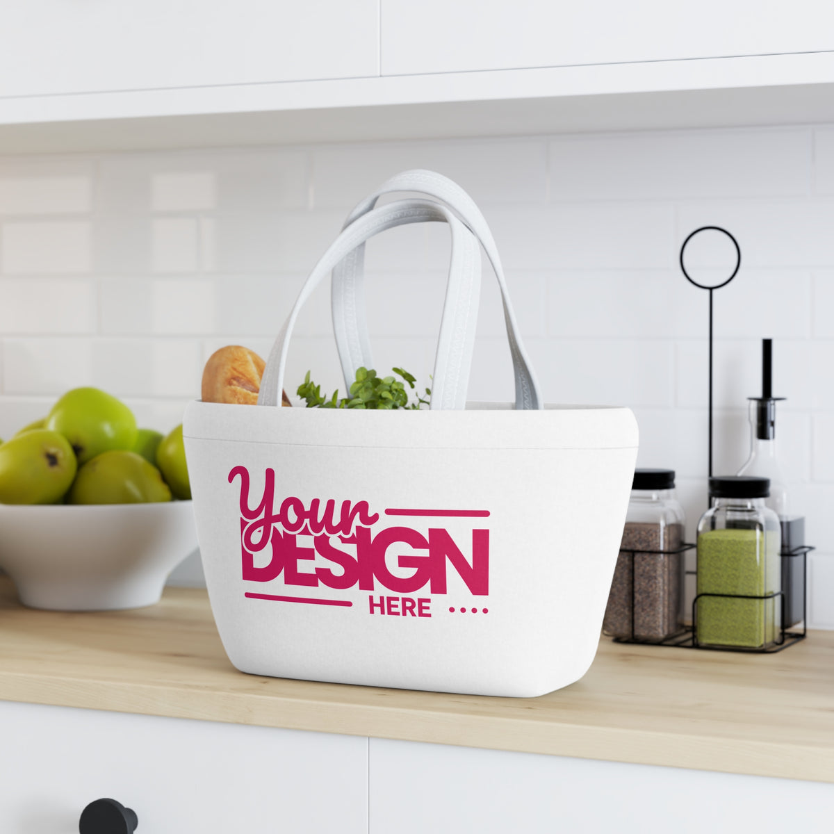 Insulated Lunch Bag – Custom ‘Your Design Here’ Tote for Work, School & Picnics, Personalized Reusable Food Bag