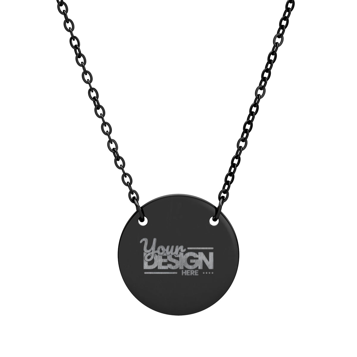 Engravable Circle Necklace With Personalized Disc Pendant Gift by Printify