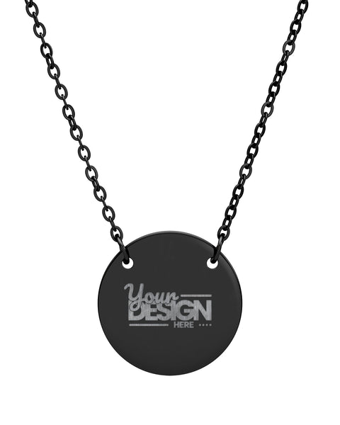 Engravable Circle Necklace With Personalized Disc Pendant Gift