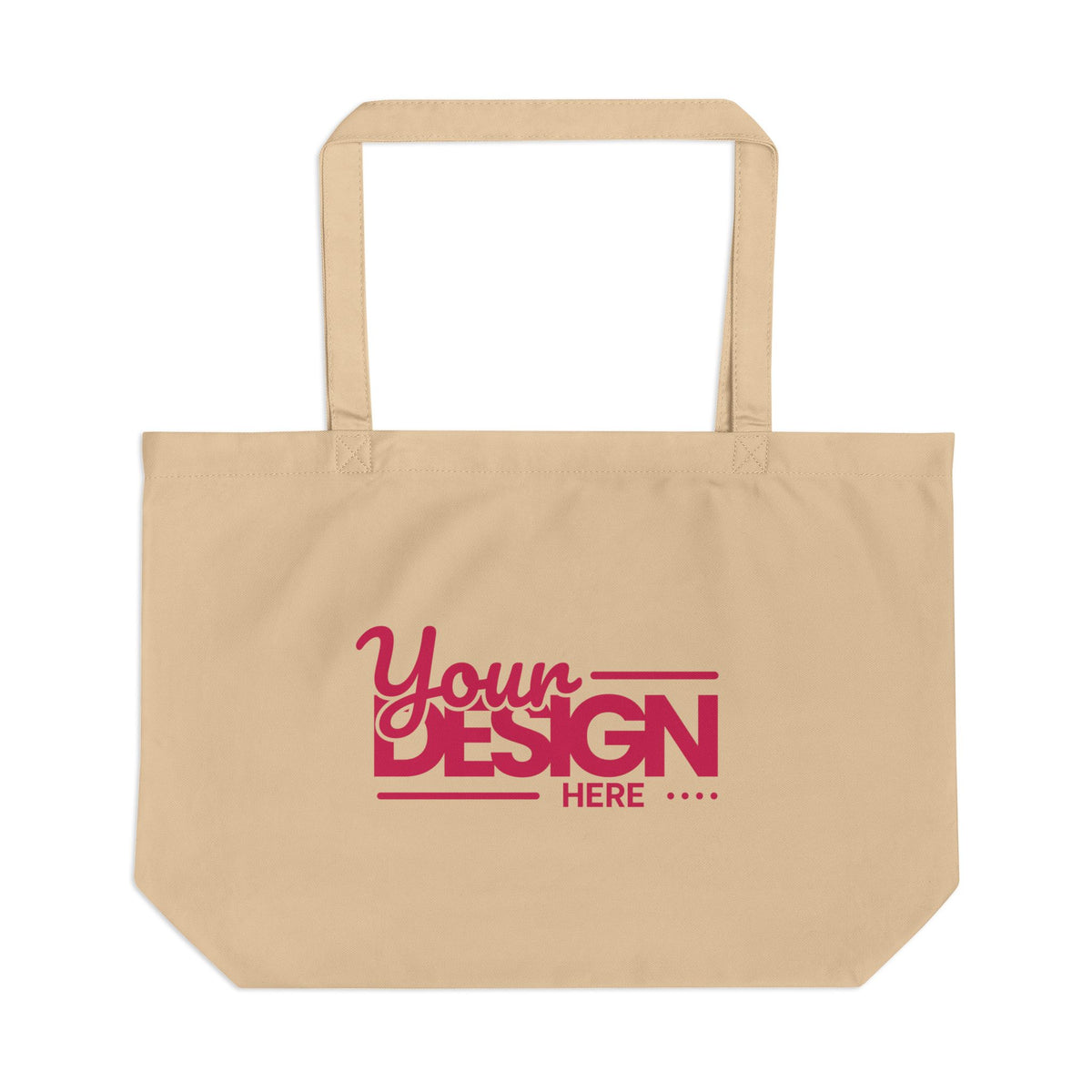 Large Eco Tote Bag – Custom ‘Your Design Here’ Canvas Market Tote, Personalized Reusable Shopping Bag for Everyday Use