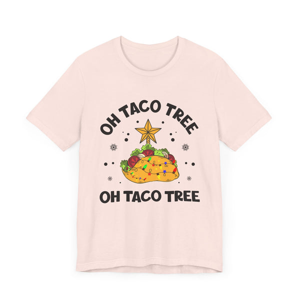 Taco 'Bout a Merry Christmas T-Shirt - Festive Taco Design with Holiday Lights and Star - Fun and Unique Christmas