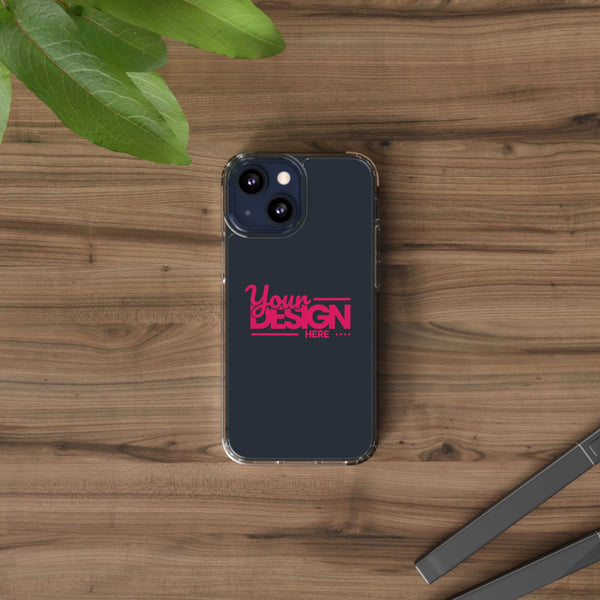 Clear Phone Case – Transparent Protective Cover with Custom Design (‘Your Design Here’), Personalized Case for iPhone