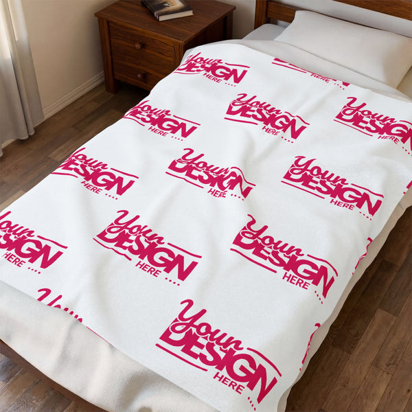 Personalized Velveteen Plush Blanket With Custom Photo And Name