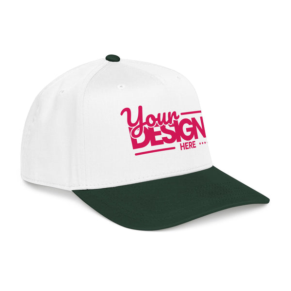Custom Structured Baseball Cap – Personalized 5-Panel Snapback with Embroidered or Printed Design, Mid-Profile Custom Logo Ha