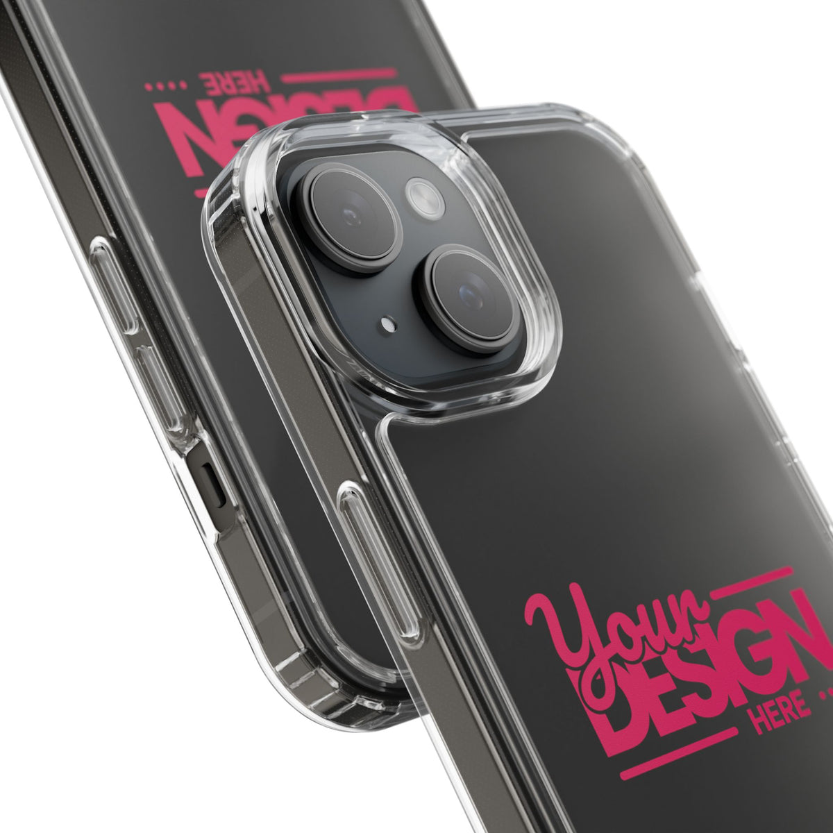 Clear Phone Case – Transparent Protective Cover with Custom Design (‘Your Design Here’), Personalized Case for iPhone