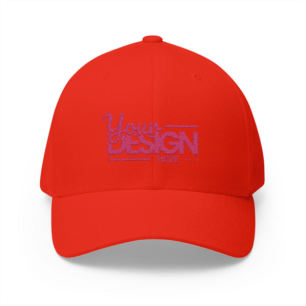 Embroidered ‘Your Design Here’ Structured Cap – Custom Logo Hat, Personalized Blank White Baseball Cap for Men & Women