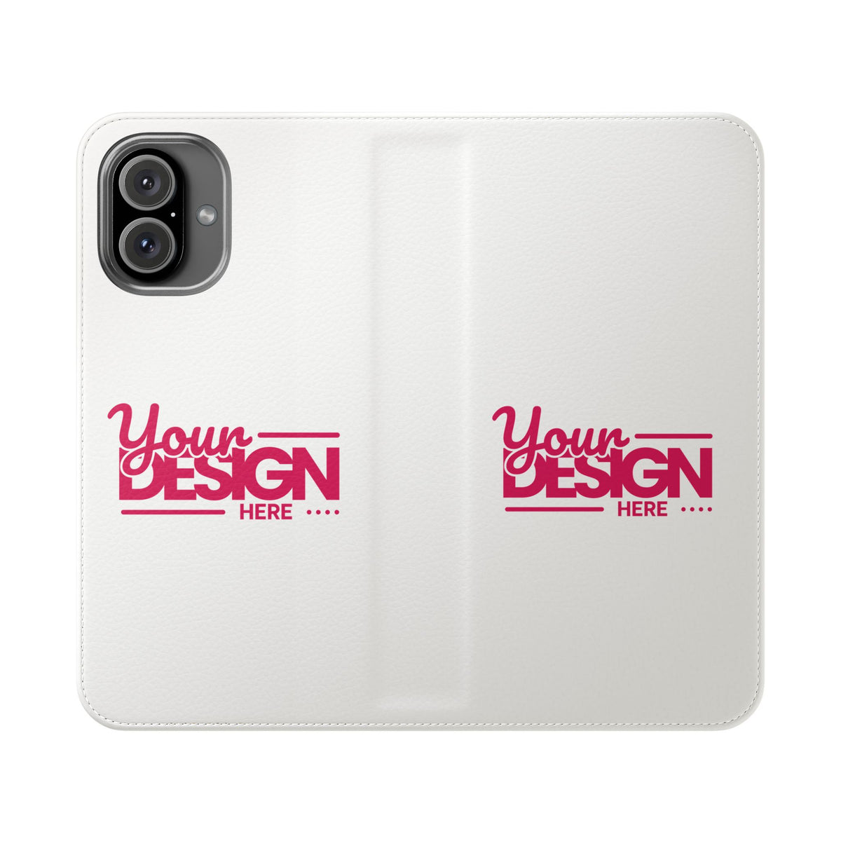 Customizable Flip Phone Wallet Case – ‘Your Design Here’ Folio Cover with Card Holder, Personalized Phone Case for iPhone