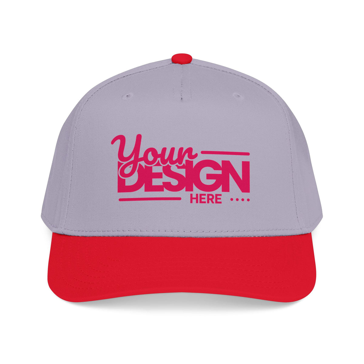 Custom Structured Baseball Cap – Personalized 5-Panel Snapback with Embroidered or Printed Design, Mid-Profile Custom Logo Ha
