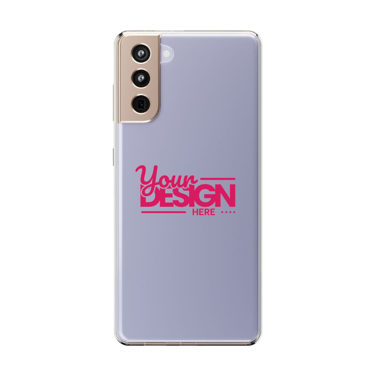 Clear Phone Case – Transparent Protective Cover with Custom Design (‘Your Design Here’), Personalized Case for Samsung
