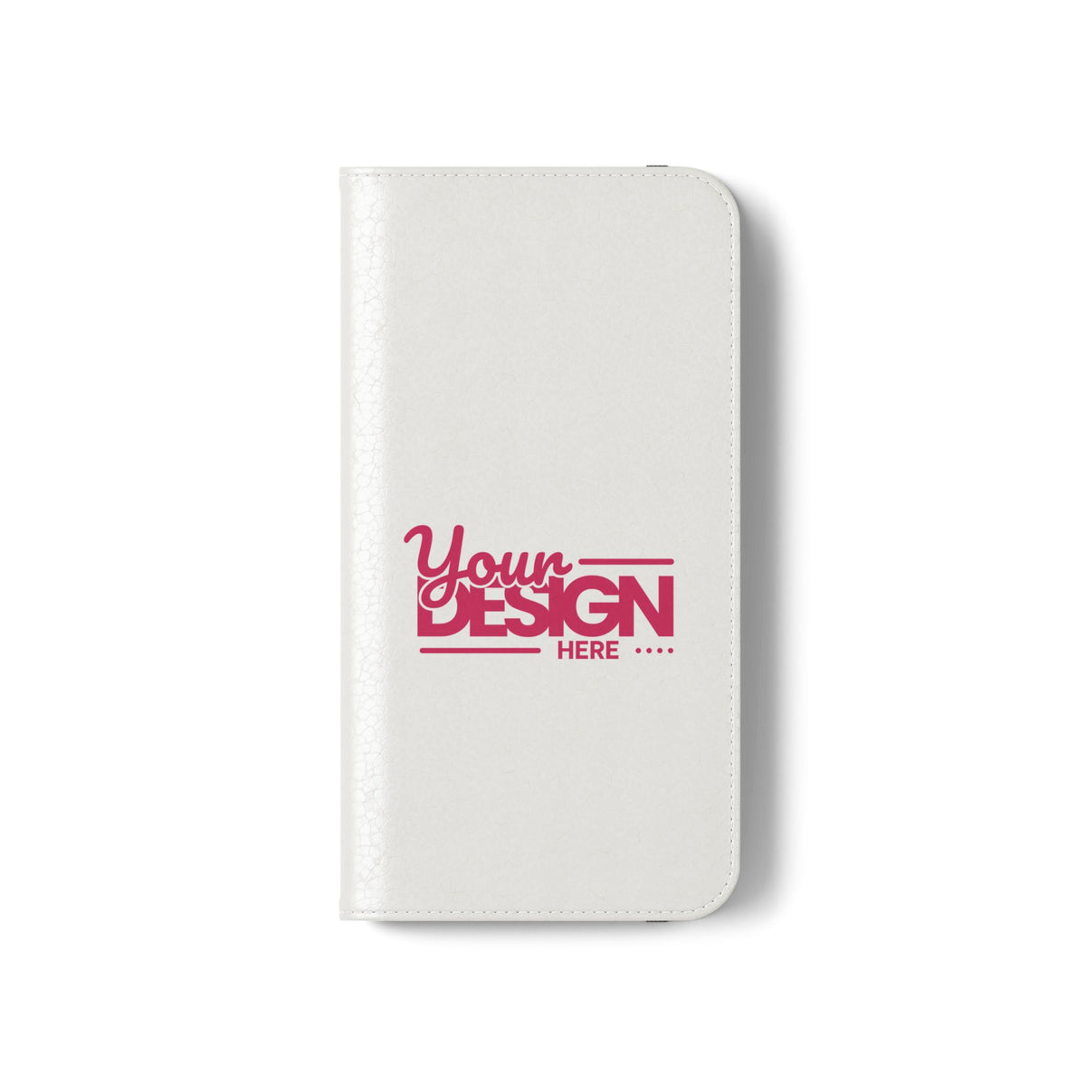 Customizable Flip Phone Wallet Case – ‘Your Design Here’ Folio Cover with Card Holder, Personalized Phone Case for iPhone