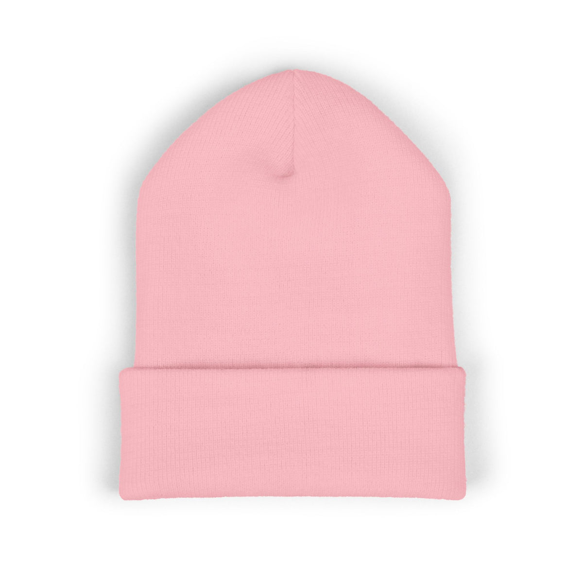 Embroidered Classic Cuffed Beanie – Customizable Pink Logo Winter Hat, Personalized Knit Beanie for Men & Women