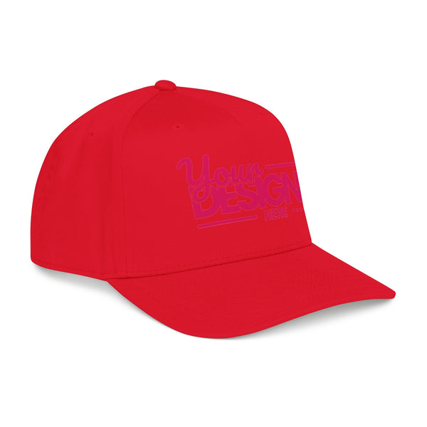 Custom Structured Baseball Cap – Personalized 5-Panel Snapback with Embroidered or Printed Design, Mid-Profile Custom Logo Ha