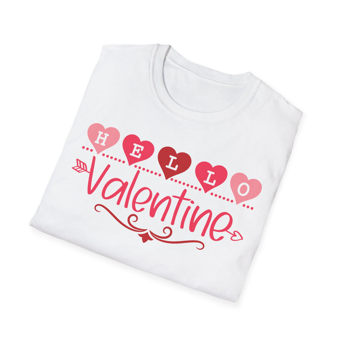 Greeting Valentine T-Shirt - Love Shirt - Heart Graphic Valentine's Tee