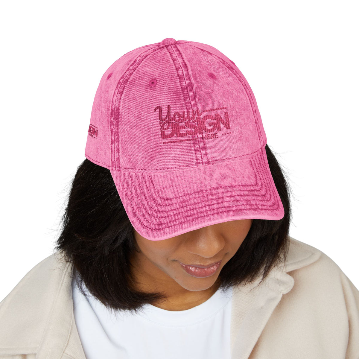 Vintage Embroidered Cap – ‘You’ Script Distressed Baseball Hat, Personalized Retro Dad Hat for Men & Women