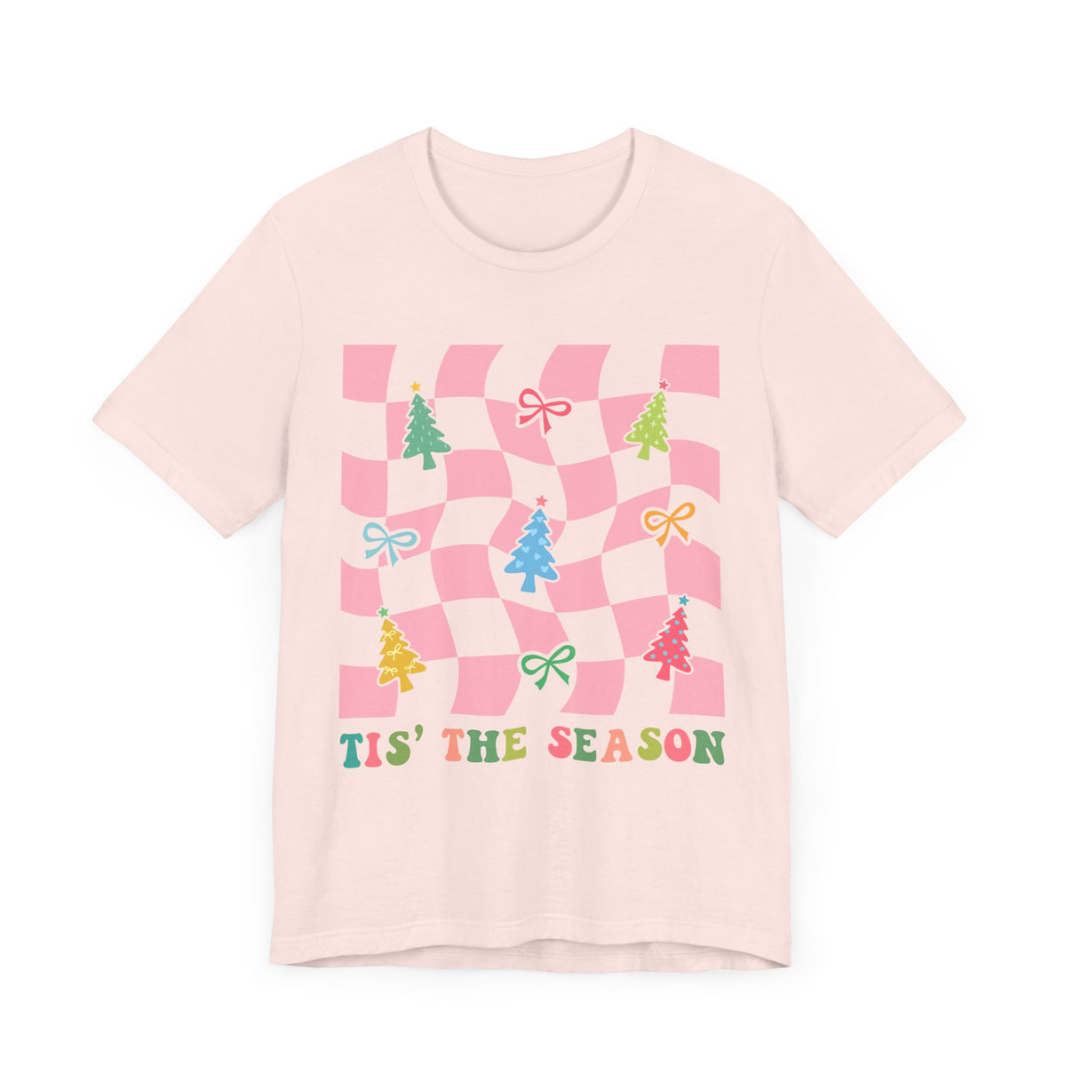 Tis the Season Christmas T-Shirt - Playful Trees and Bows