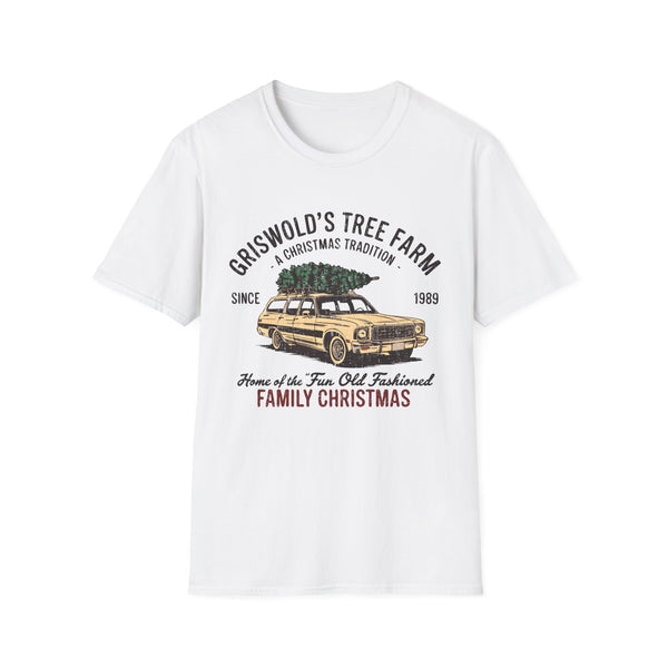 Griswold's Tree Farm - A Christmas Tradition Since 1989 _ Fun Old Fashioned Family Christmas Graphic Tee, Vintage