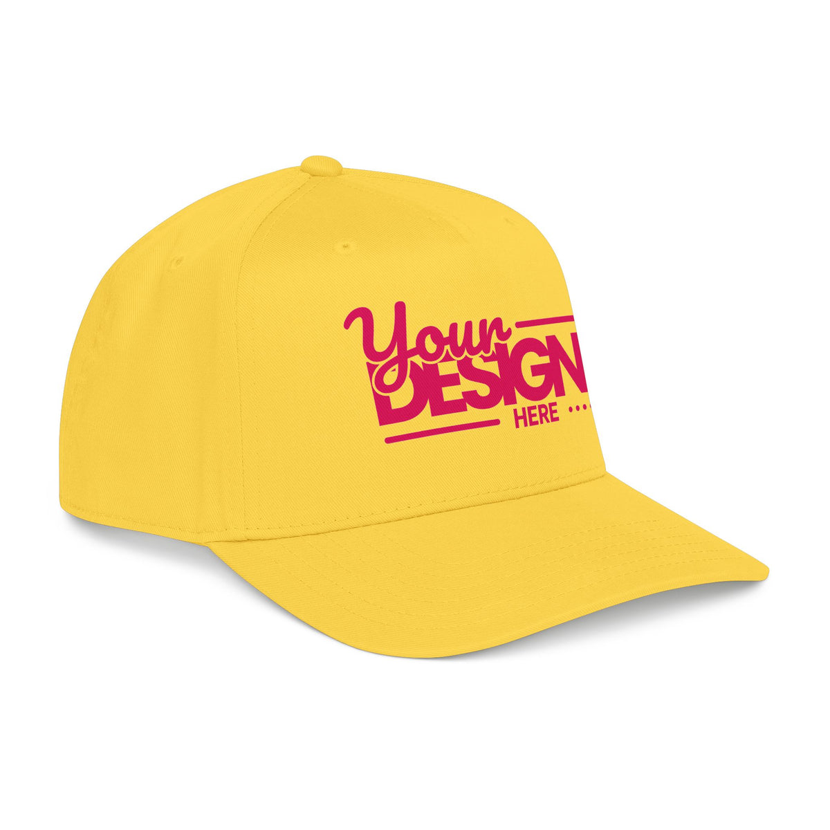 Custom Structured Baseball Cap – Personalized 5-Panel Snapback with Embroidered or Printed Design, Mid-Profile Custom Logo Ha