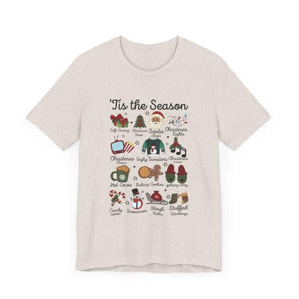 Tis the Season Funny Southern Retro Christmas T-Shirt - Groovy Santa & Tree Design