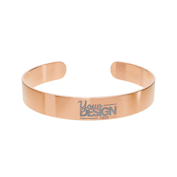 Engravable Rose Gold Cuff Bracelet With Personalized Message by Printify