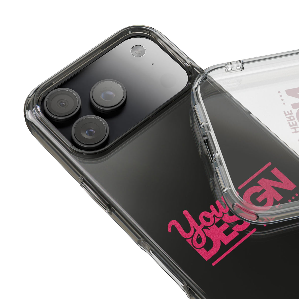 Customizable Clear Impact-Resistant Phone Case – Personalized Name or Photo Design, Transparent Shockproof Cover for iPhone